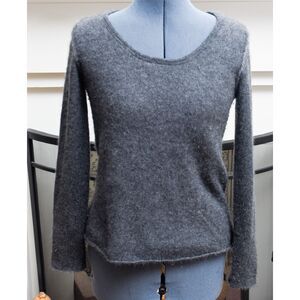 Gray Cashmere Double Knit Long Sleeve Pullover Wmns Sweater S